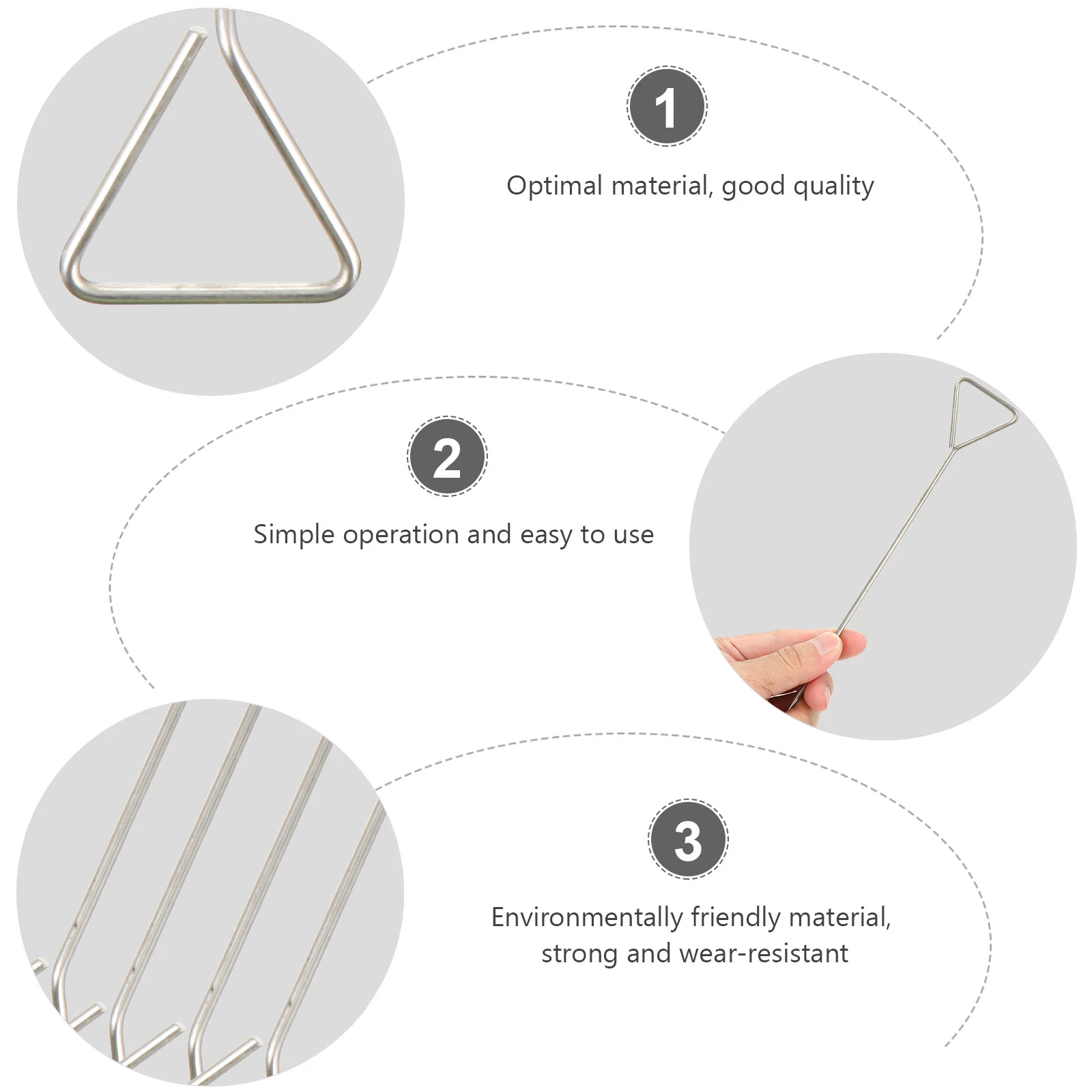 4 pezzi di rivestimento per celle da laboratorio, accessori per utensili, triangolo ampio in acciaio inossidabile