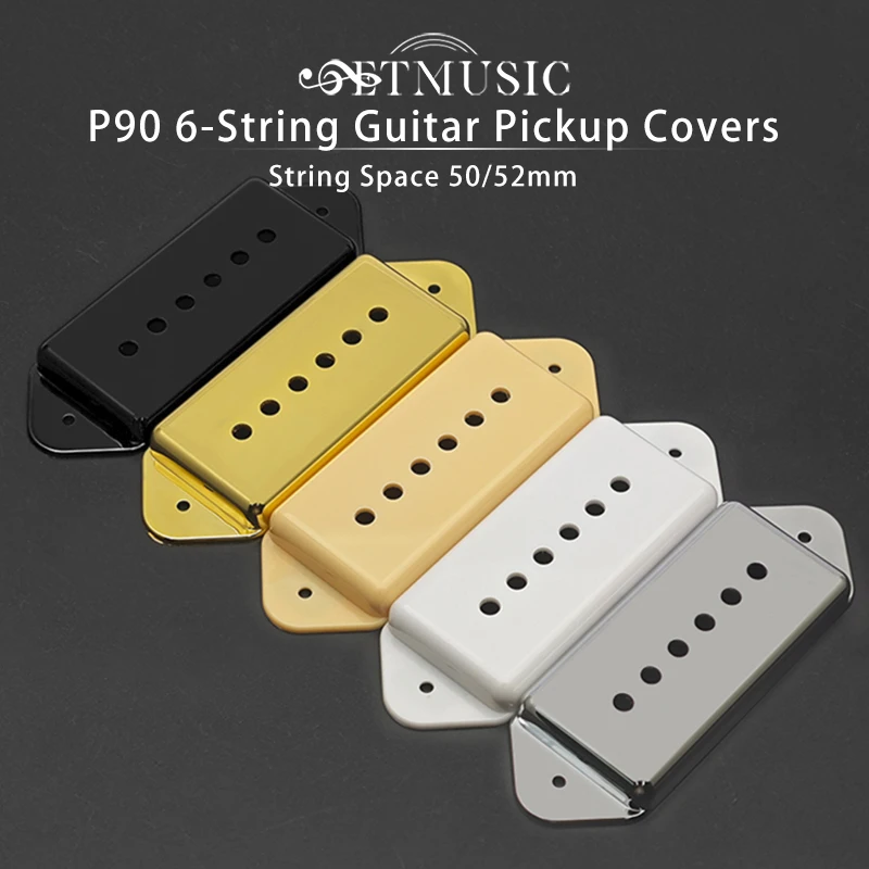 10Pcs P90 Style Sealed Closed 6 String Pickup Covers/Lid/Shell/Top For Electric Guitar Black/White/Yellow/Silver/Gold