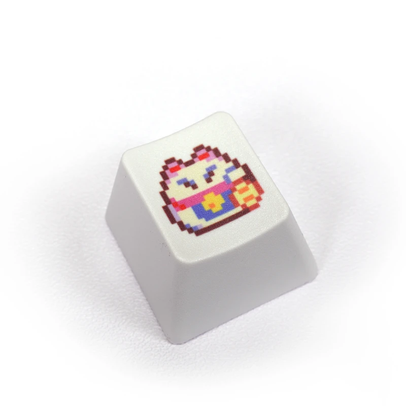 Esc Keycap Persoonlijkheid Pixel Wind Leuke Cartoon Gelukkige Kat Custom Ome Profiel R4 Pbt Materiaal Toetsenbord Cap