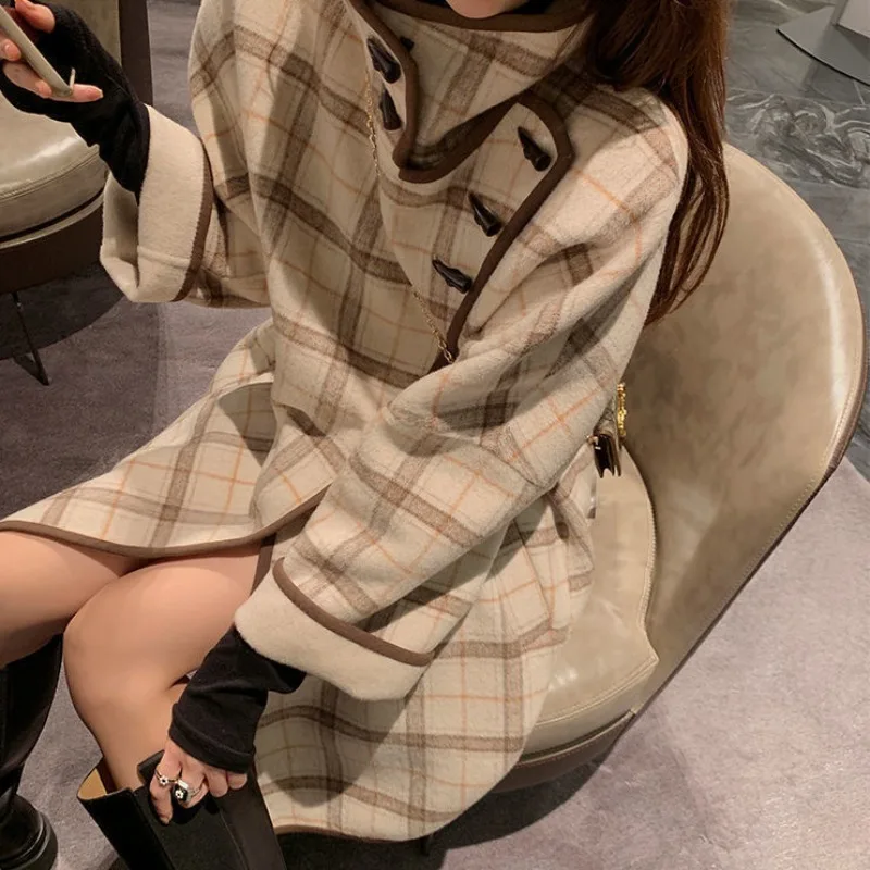 2023 Autumn New Women Overcoat Loose Large Size Turtleneck outcoat Fashion Casual Top Mid Length Version thin Outwear