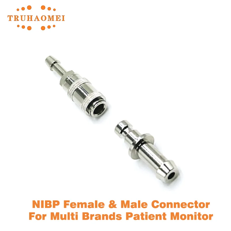 NIBP Connector Blood Pressure BP Meter Cuff Male and Female Air Hose Interconnect Bayonet Plug For Multi Brands Patient Monitor