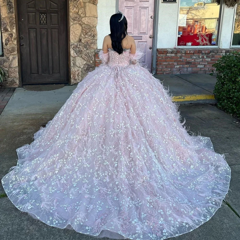 Розовые платья принцессы Quinceanera, бальное платье, женские платья 16, 15 лет, мексиканские