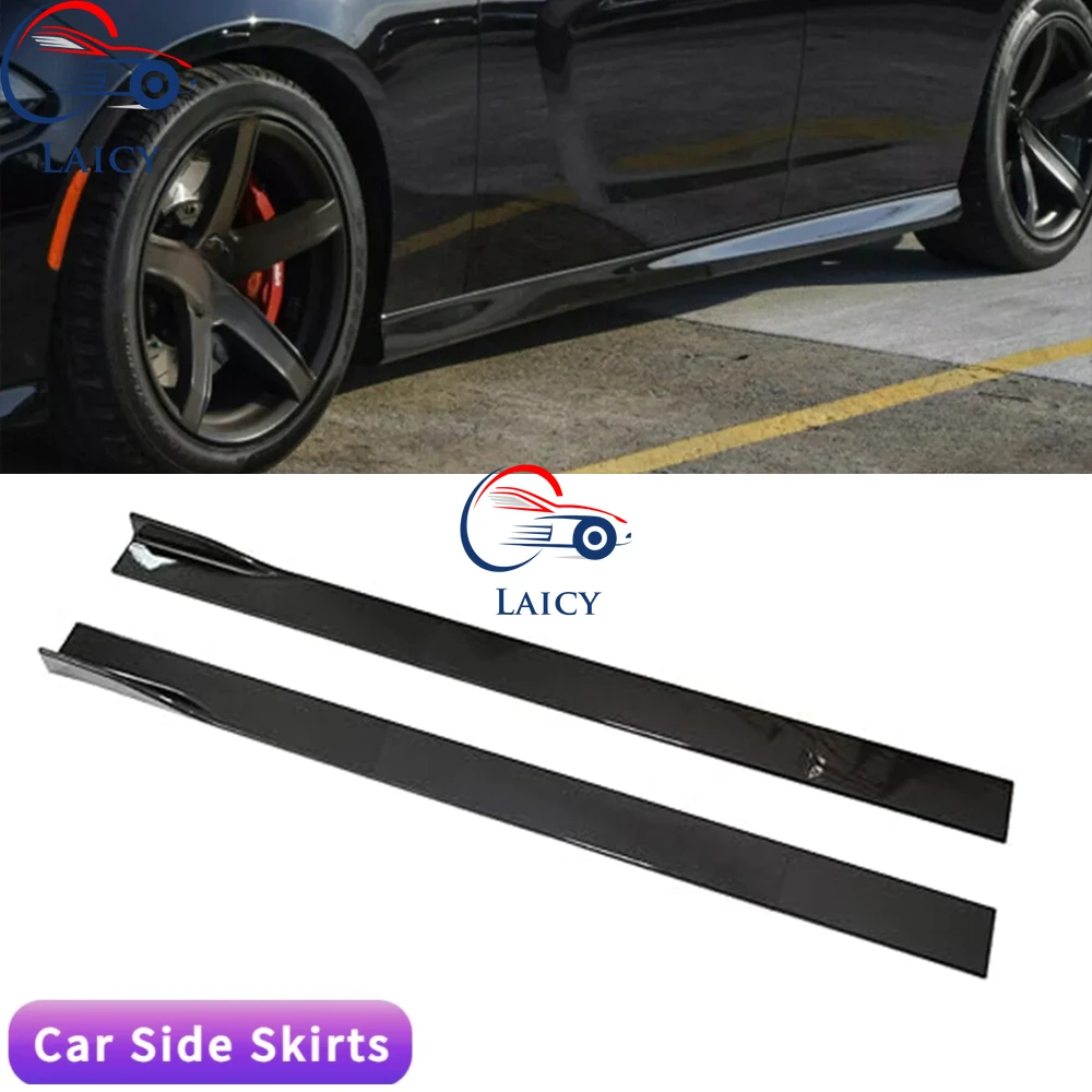 LAICY For D0dge Charger RT SRT SXT 86.6'' Side Skirt Splitter Spoiler Lip Rocker Panel Extensions Body Kit Car Bumpers Black