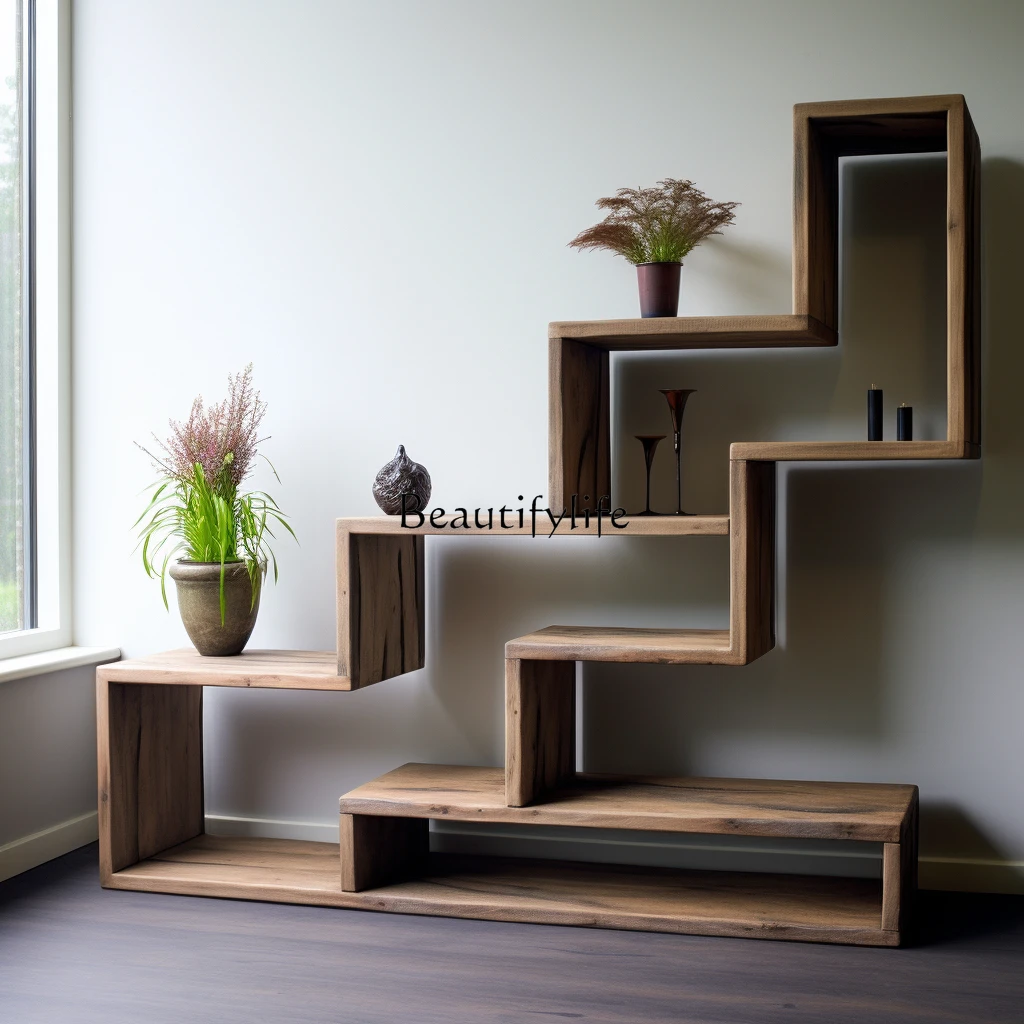 

Wabi Sand Wind Bogu Frame Solid Wood Duobao Pavilion Shelf Bogu Frame Tea Room Study Storage Frame