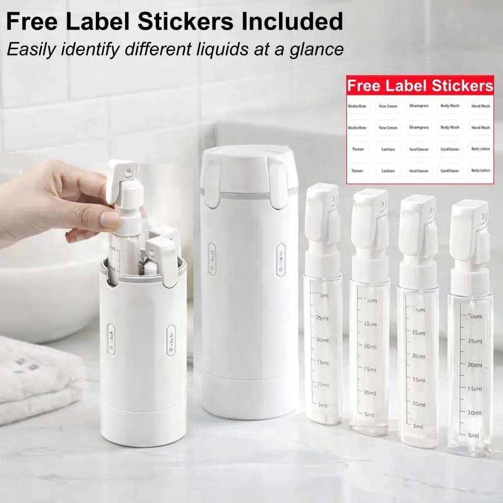4 In 1 Travel Dispenser Portable Travel Bottles Leak Proof Leakproof Travel Container For Perfume Shampoo Conditioner Lotion view 5