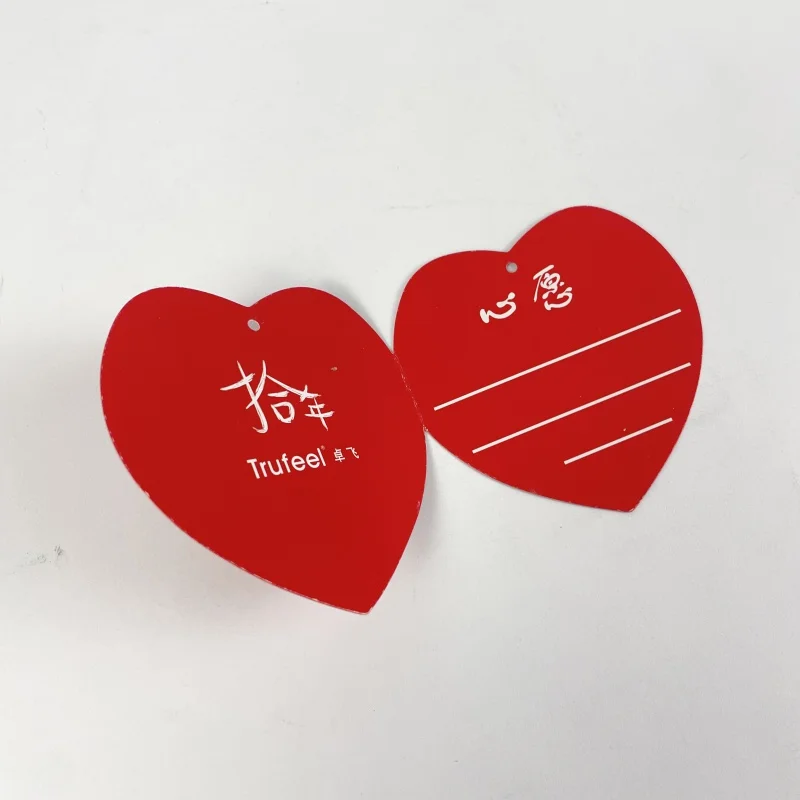 

50 0.Zhang.Custom.Custom heart-shaped foldable message cards versatile use as hang tags or cards