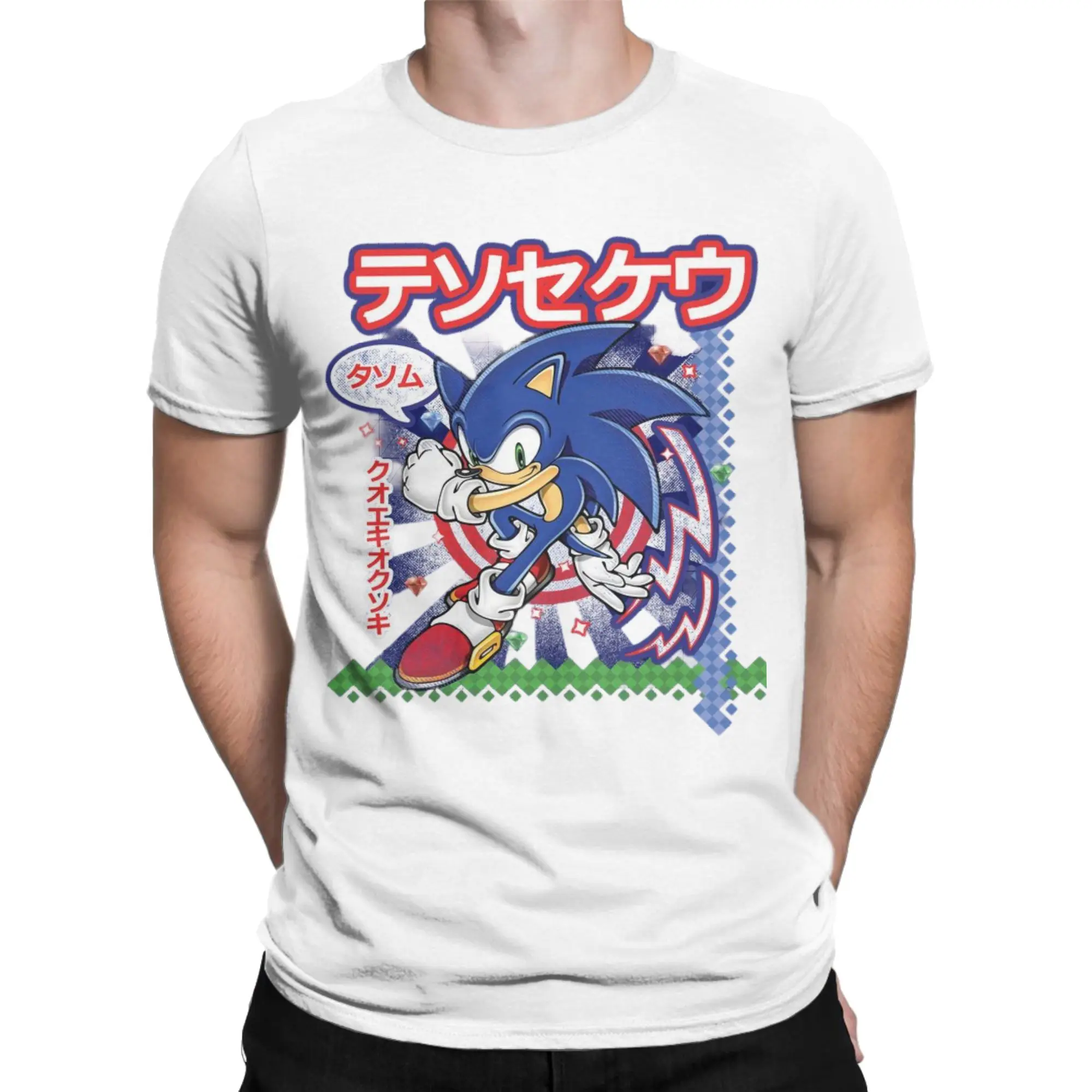 Men Women Game Sonices T Shirts Cartoon Anime  100% Cotton Tops Novelty Short Sleeve O Neck Tees Plus Size T-Shirt