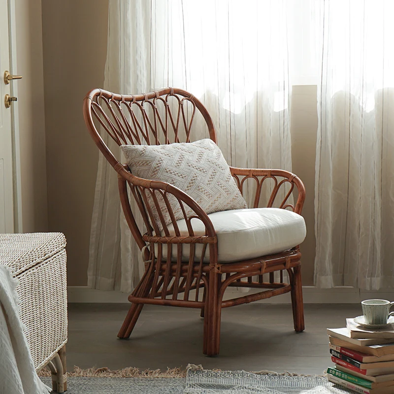 

Высококачественное кресло-диван для гостиной из натурального ротанга, для отдыха на балконе