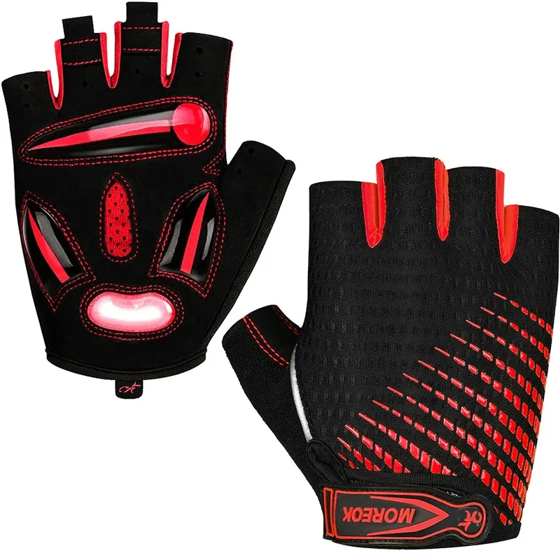 

MOREOK Bike Gloves Breathable 5MM Liquid Gel Pads Bicycle Gloves Shock-Absorbing Mountain Road Cycling Gloves for Men Women
