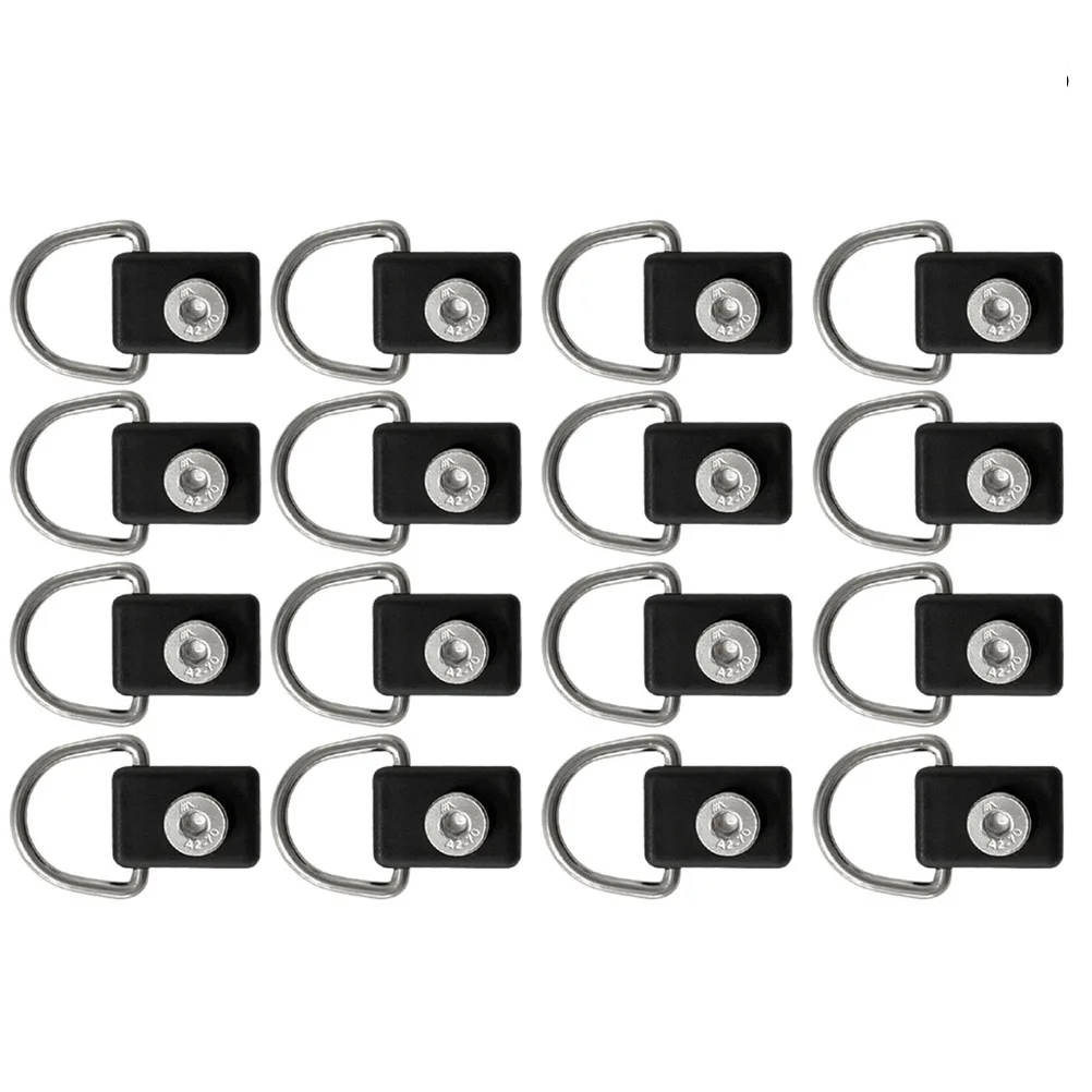 

16pcs D shaped Buckle Rope Rowboat D Canoe Fishing Rigging Bungee Kayak Stainless Steel Polished Durability Wear Resistance
