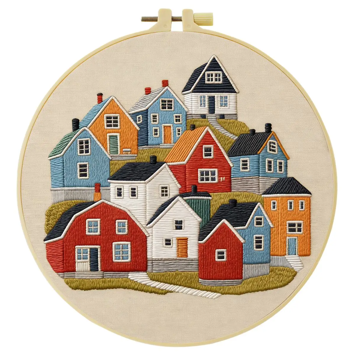 1 Stück 20X20CM/15X15CM 7,87/6,3 Zoll Haus-Stickerei-Starter-Kit DIY-Kit DIY-Stickerei-Set Handarbeiten Heimdekoration Nähkunst – Detail 4