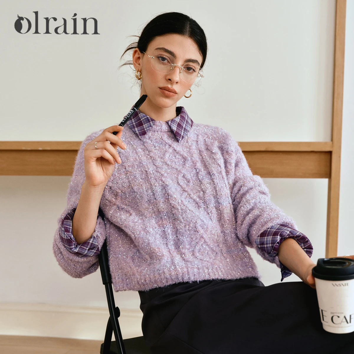 

OLrain модные пуловеры для женщин 202, осень-зима, однотонные джемперы с круглым вырезом, элегантный женский трикотаж O57QM000583