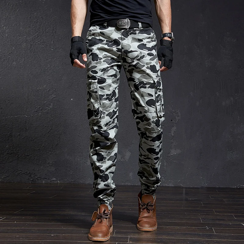 

Camouflage Cargo Pants Men Regular Fit Denim Pant Work Overalls Multi-pocket Tactical Trousers For Autum Winter Male