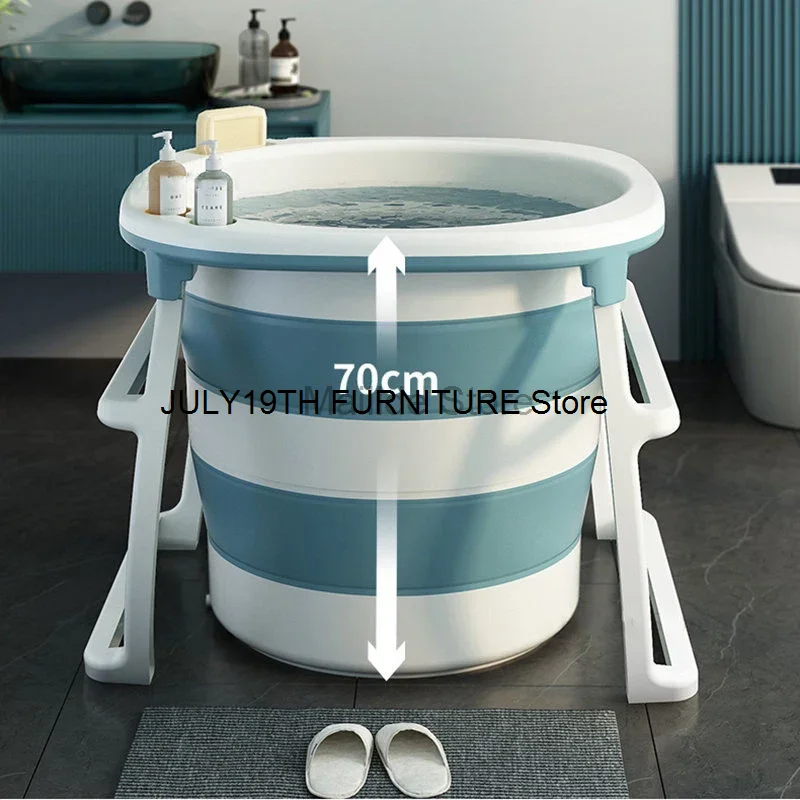 Household Portable Bathtub Adult Foldable High Bath Bucket Small Apartment hot tub large Bath Bucket Light Luxury Baby Bathtub