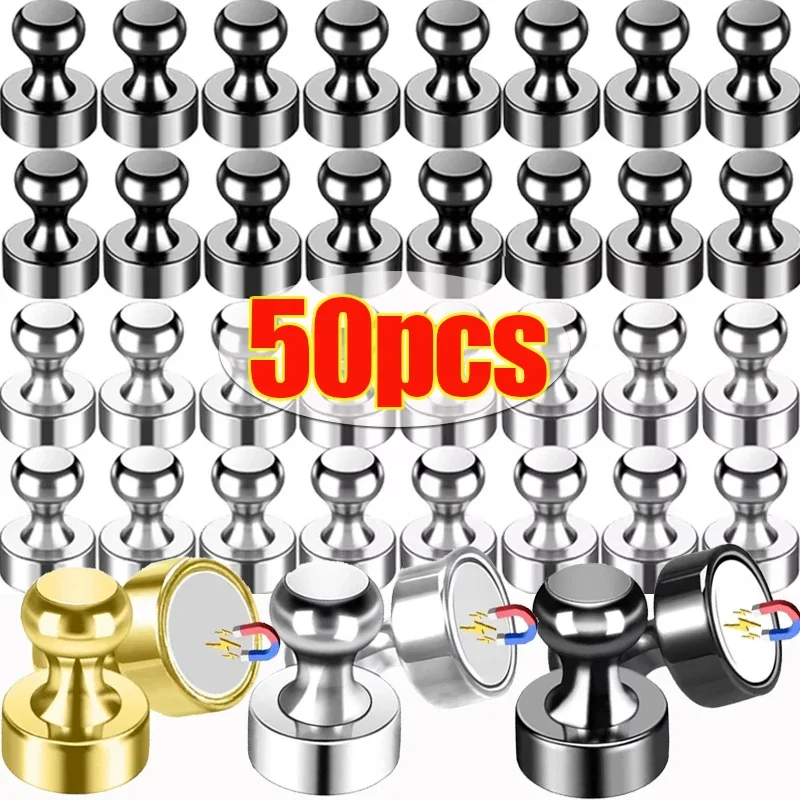 Mini punaises magnétiques en néodyme pour le bain, réfrigérateur en métal, tableau blanc, fournitures d'organisation pour la maison et le bureau, 1 pièce, 50 pièces