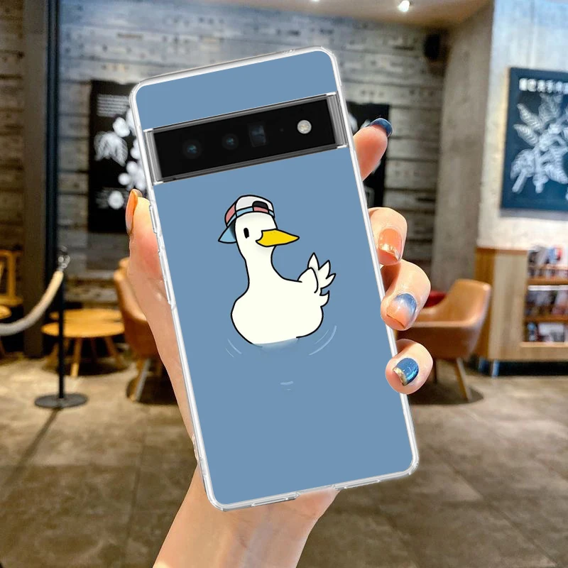 Cartoon Cute Goose Game Phone Case Cover for Google Pixel 9 8 7 6 5 4 XL Silicone 7A 6A 5A 4A 3A XL Pro 5G Transparent Shell Bag