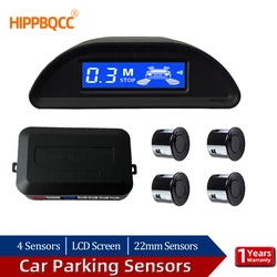 HIPPBQCC Car Parking Sensor Kit With Auto Parktronic Reverse LED Monitor 22mm 4 Sensors Radar Detector System Backlight Display