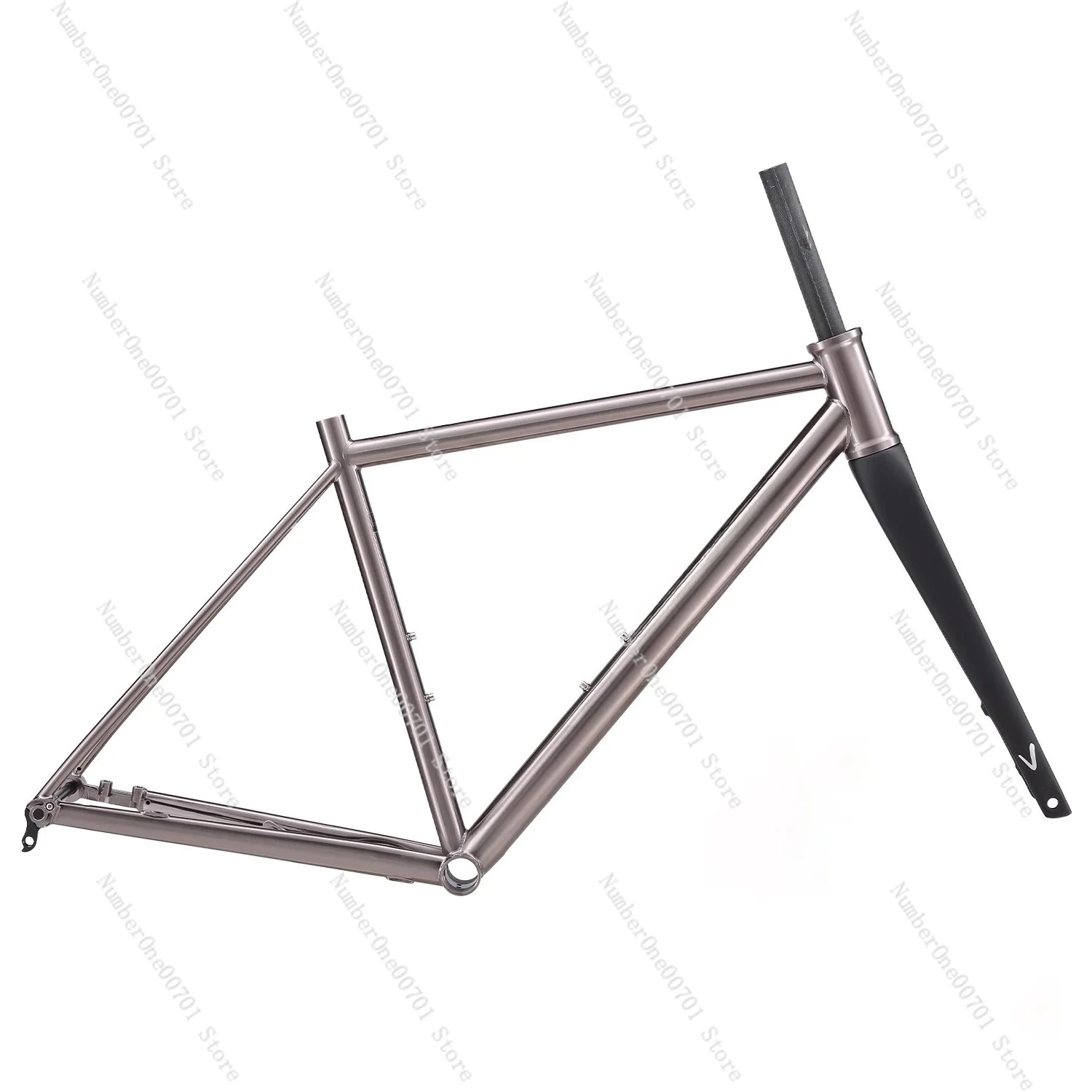 700C Cr-Mo Steel Road Bike Frame With T700 Carbon Fiber Front Fork Through Shaft Internal Cable Routing Design Bicycle Frameset