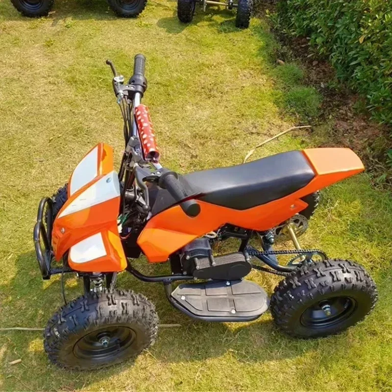 49cc Small ATV Quad 4 Wheeler Buggy 2 Stroke, Minor Motocross Bike Single Bar Air-cooled, Gas/Electric Powered Off-Road Vehicle