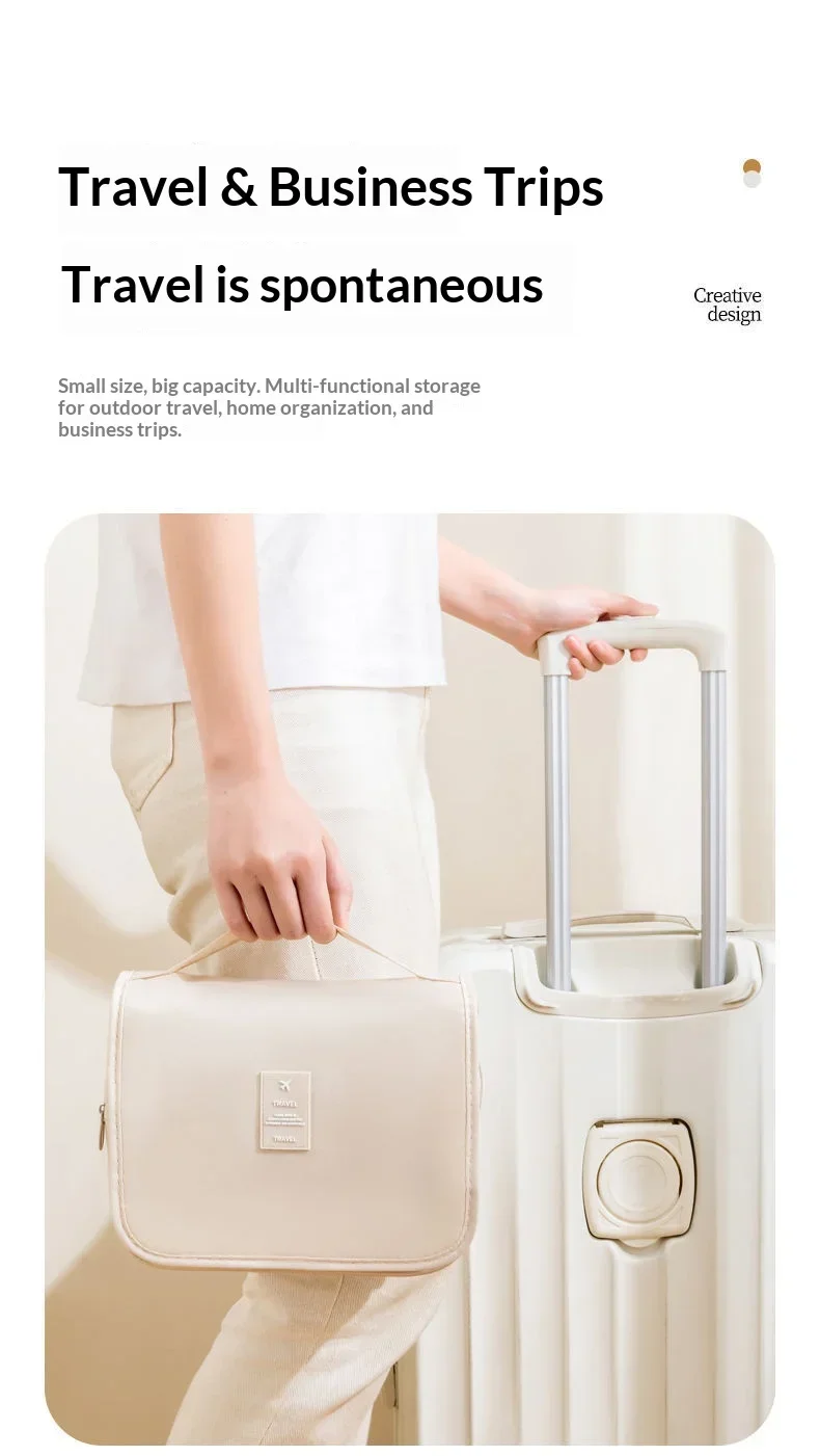 Tragbare Toilettenartikel-Tasche mit Haken, multifunktional, wasserdicht, abriebfest, mehrschichtig, großes Fassungsvermögen, Kosmetiktasche. – Detail 9