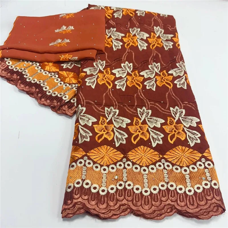 

7 yard With Scarf Swiss lace fabric latest Dry lace embroidery African 100% cotton fabrics Swiss voile lace Dubai style 3L12081