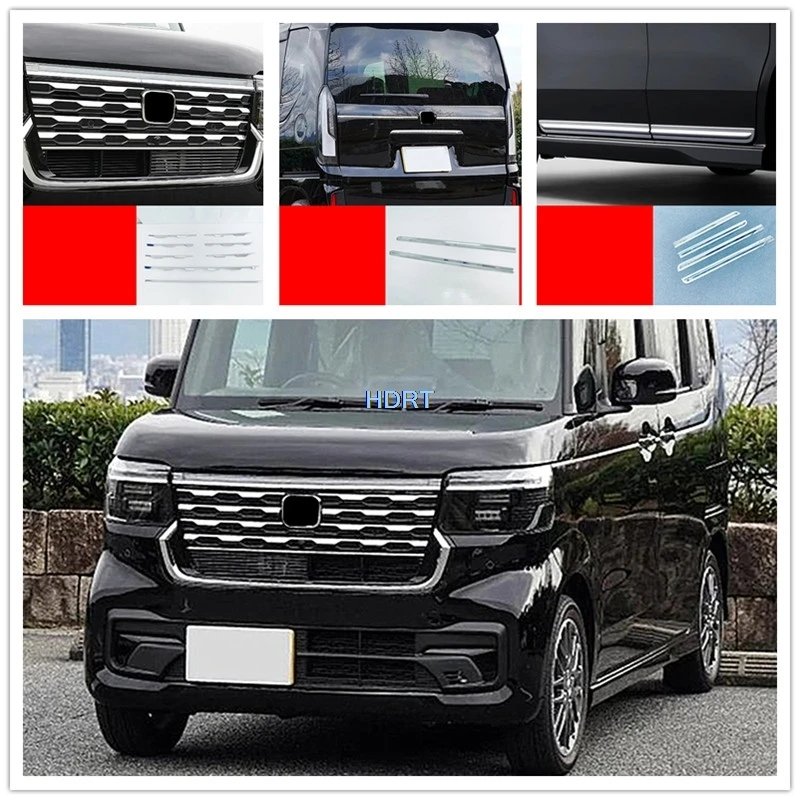 For Honda N-BOX JF5 JF6 2023 + Car Rear View Mirror Fog Light Front Racing Mesh Grille Door Edge Handle Bowl Trunk Fuel Tank Cap