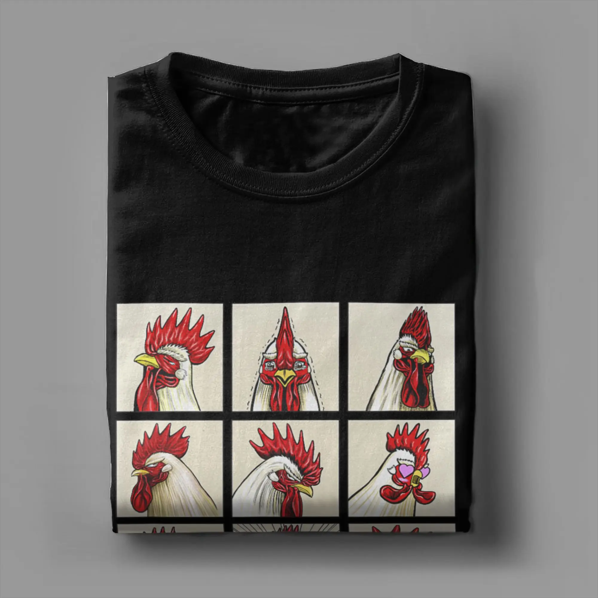 Rooster Fighter Expressions of Keiji Box Up Cotton T-Shirt For Men Summer  T Shirts O Neck Novelty Tees Oversize Casual Tops view 4