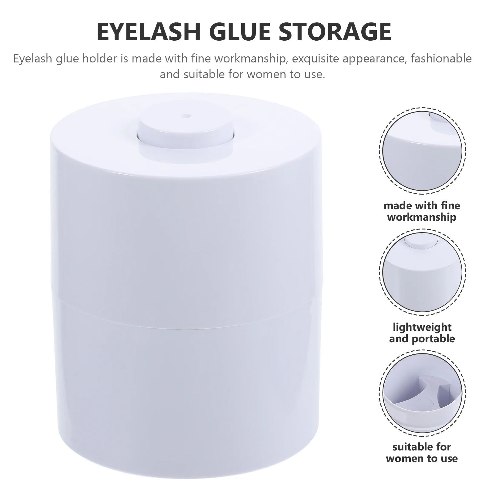 密封されたまつげ収納容器 防水防塵グルーホルダー まつげエクステ用 軽量小型 持ち運びが簡単 まつげ