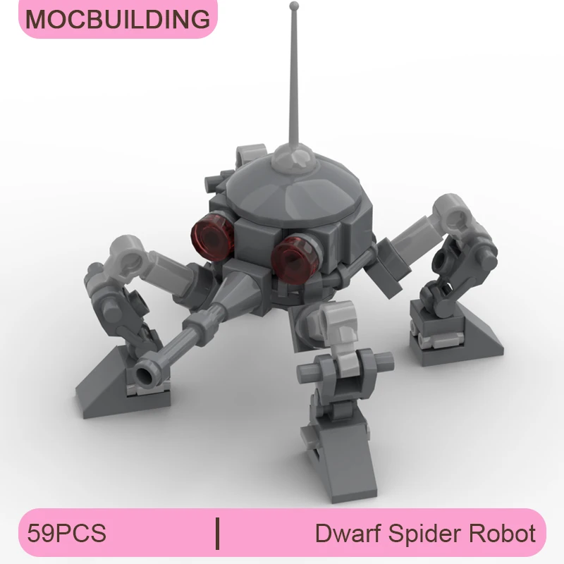 Dwarf Spider Robot Model MOC Building Blocks DIY Assemble Bricks Creative Space Military Collection Display Toys Gifts 59PCS