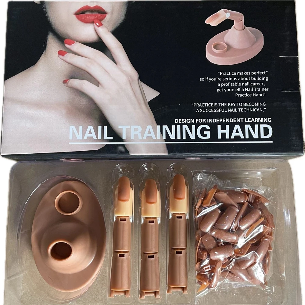 Nail Hand Trainning Flexible Finger Adjustable Camber Manicure Fake Finger Plastic Practice Model Moveable Nail Piece