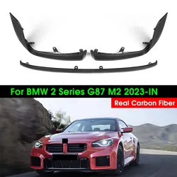 G87 M2 Real Dry Carbon Fiber Front Lip Replacement MP Style Front Bumper Lip Spoiler Lip Splitter For BMW G87 M2 2023-IN