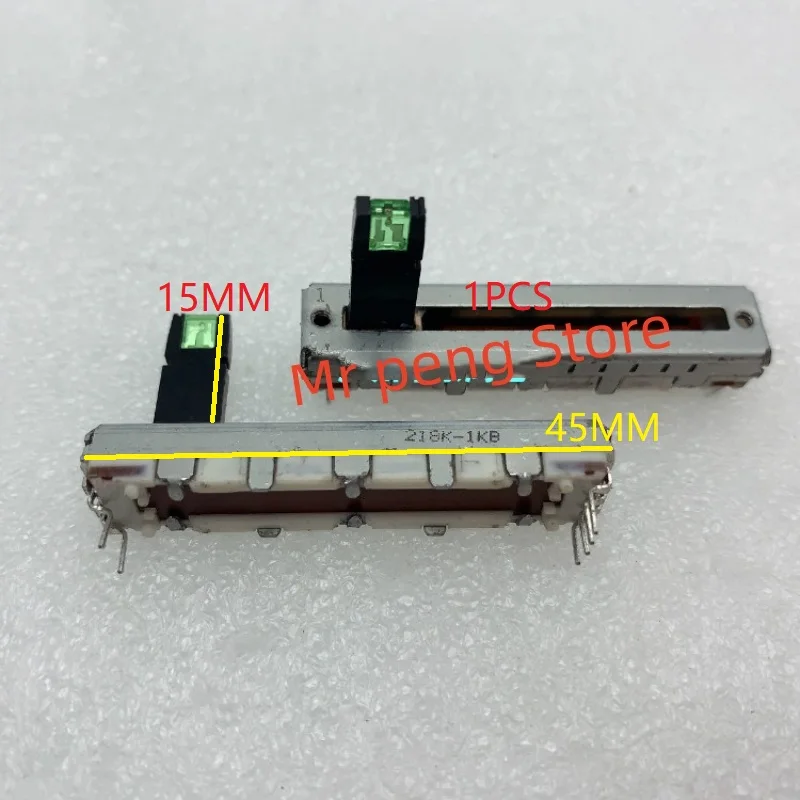 1pcs  for ALPS 4.5cm straight slide 45MM Potentiometer B1K step 11 point single coupling light shaft length 15mm