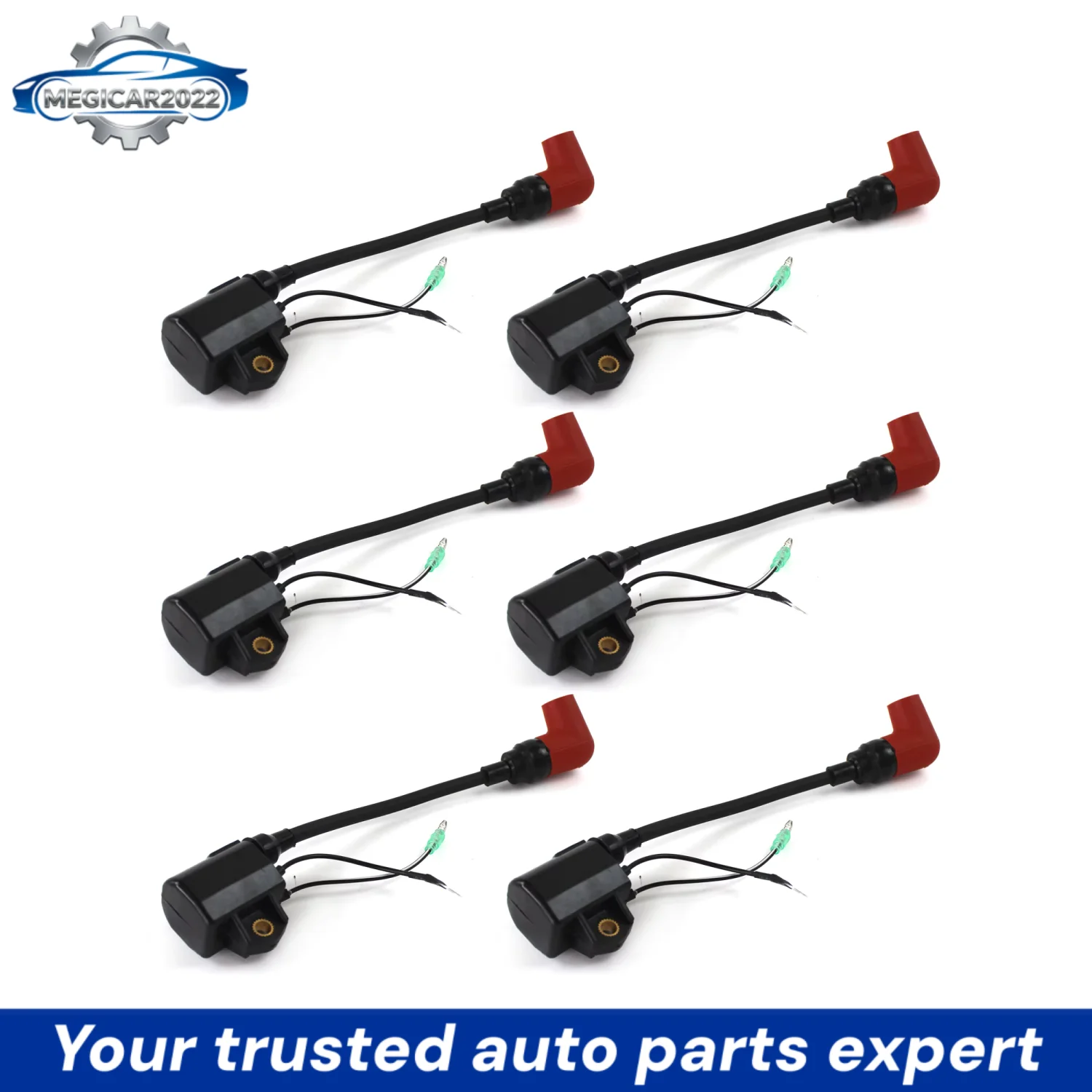 6Pcs Ignition Coil for Yamaha 100HP 115HP 130HP 140HP 150HP 175HP 200HP 225HP 2 Storke Engine 6R3-85570-01-00 6R3-85570-01-00