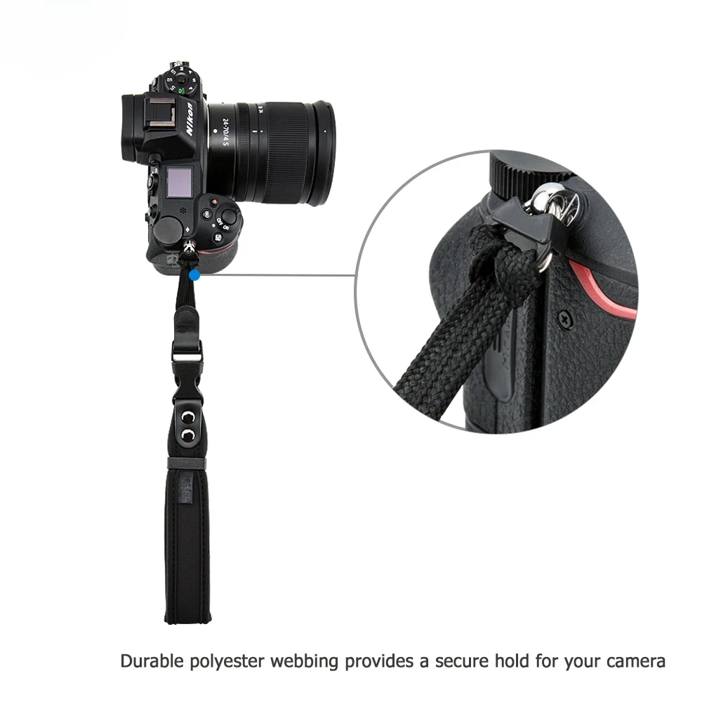 JJC Reflex Camera Hand Strap Ajustable Quick Release Wrist Strap Neoprene for Camera Sony Canon Nikon Fujifilm DSLRs Mirrorless