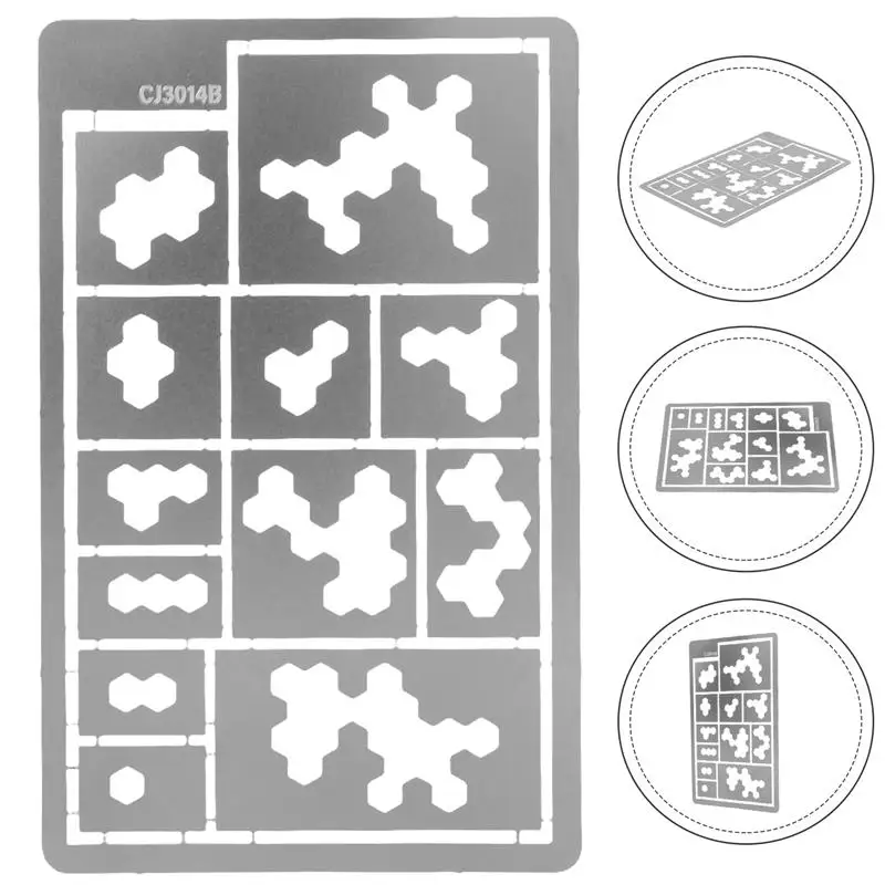 สแตนเลสสตีล Hollow Out Camouflage Stencil Assembly รุ่นพ่นเครื่องมือสําหรับผู้ใหญ่รุ่น Hobby DIY ภาพวาด