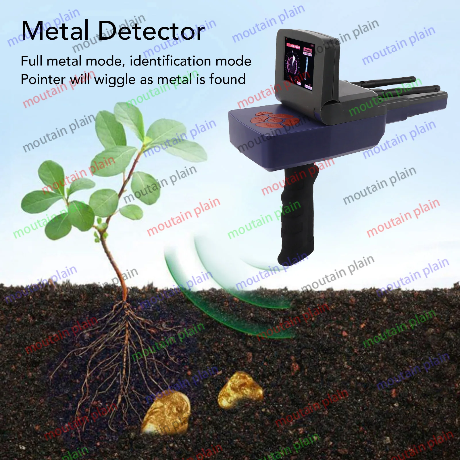 Metal Detector 30m profondità 1500m gamma attrezzatura Scanner per cercatore di metalli sotterranei con Display per oro argento rame