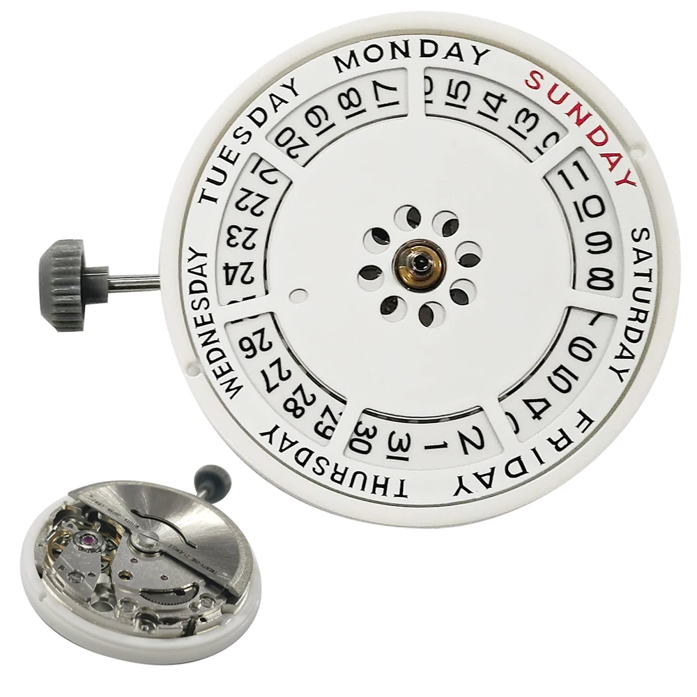 Genuine Miyota 8285 Automatic Mechanical Movement Mod Day-Date Watch Mechanism with Week at 12:00/Date at 3:00 O'clock 21 Jewels