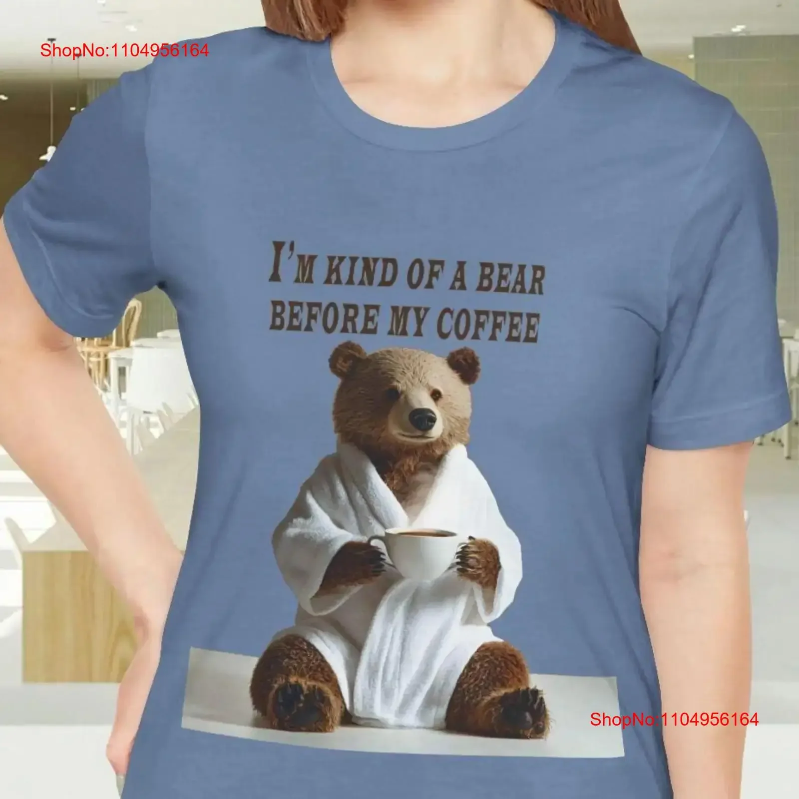 

Футболка «Я сорт медведя перед моим кофе» в халате, подарок для любителя питья, утро, пробуждение, винтажная, универсальная