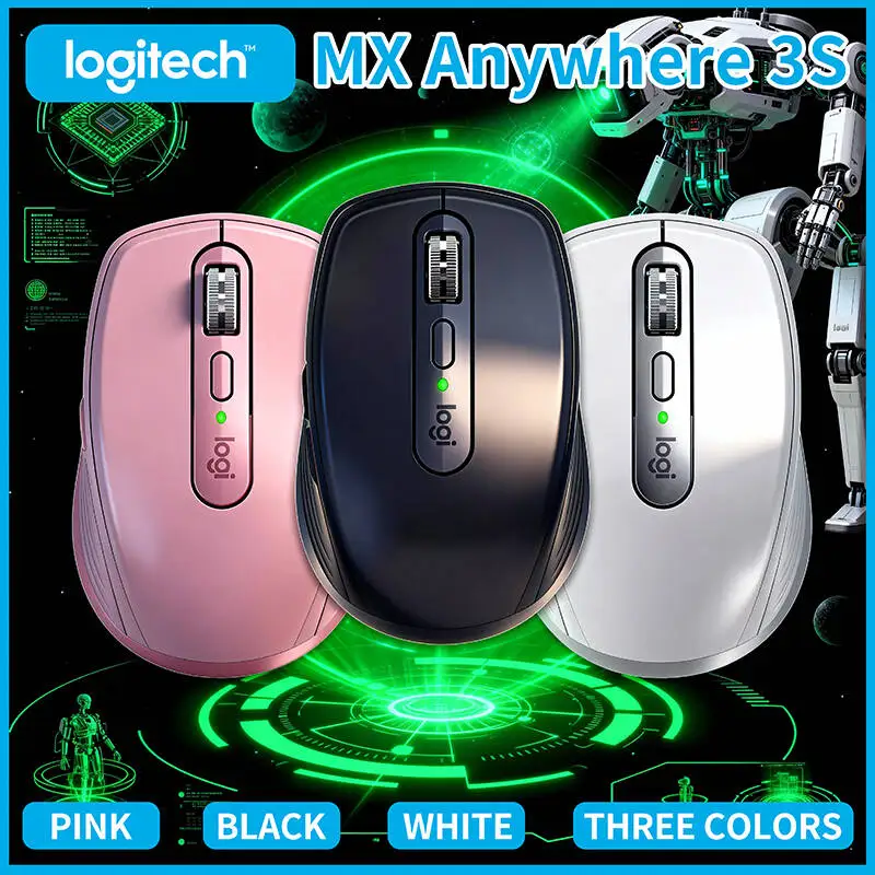 

Logitech MX Anywhere 3S Wireless Silent Mouse, 70 Days Battery, Fast USB-C Charging, Portable