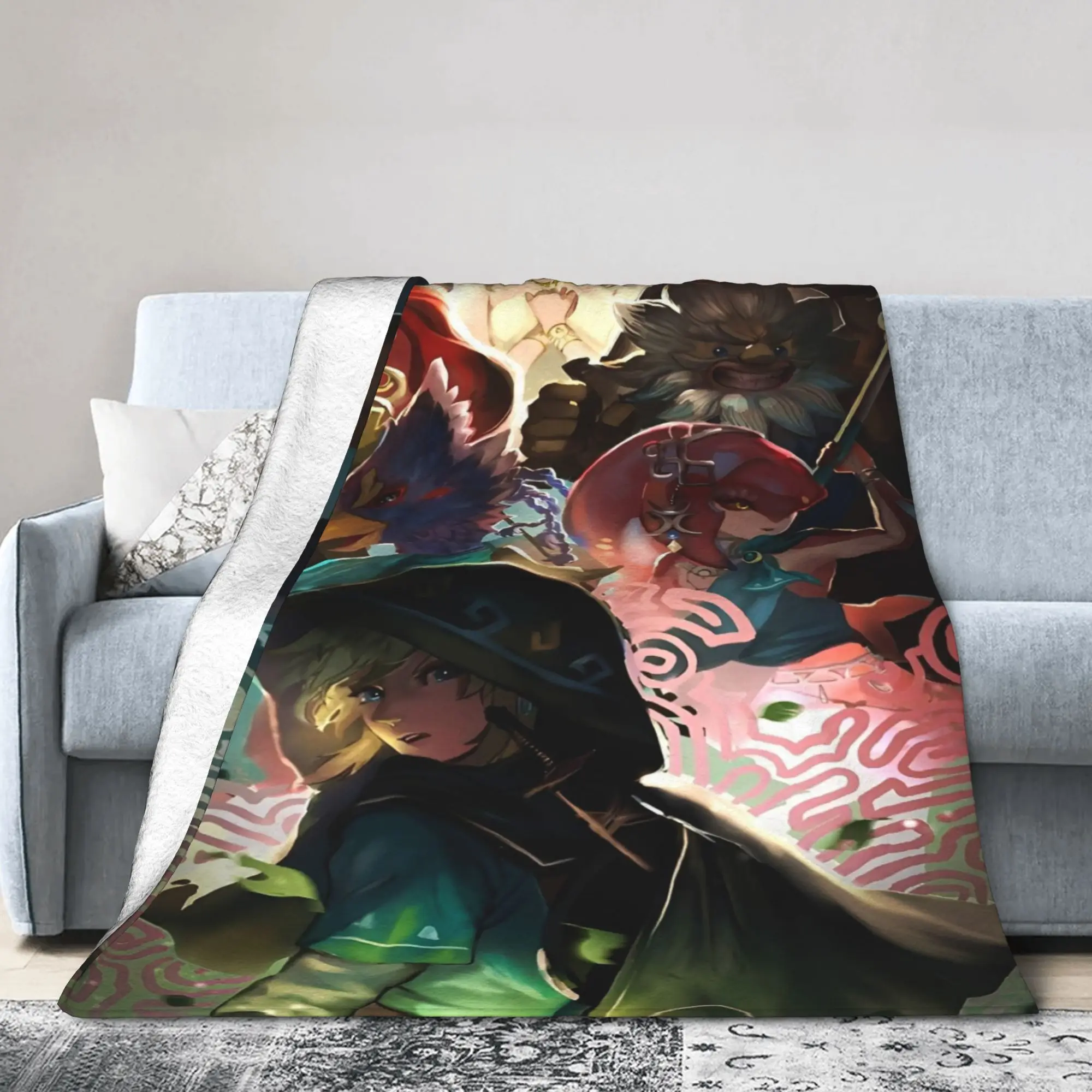 

Z-Zeldas Characters Fuzzy Blanket Funny Throw Blankets for Home 200x150cm Bedspreads,