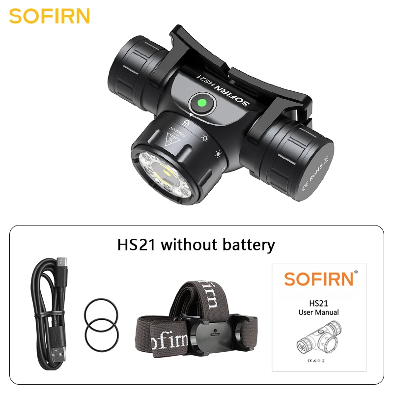 Sofirn HS21 SFT40 LED 2000lm Red Headlamp 18650 USB C Rechargeable Flashlight Powerful Headlight with Infrared sensor 썸네일 7