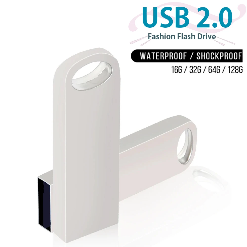 Hot Sale Metal 3.0 USB Flash Drive 128GB Pen Drive 8GB 16GB 32GB 64GB USB Stick 3. 0 Flash Drive High Speed Silver Pendrive