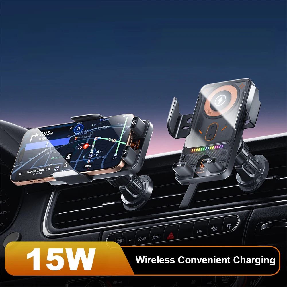 

15W Wireless Car Charger Car Phone Holder Air Vent Car Phone Mount Auto Clamping Car Accessories