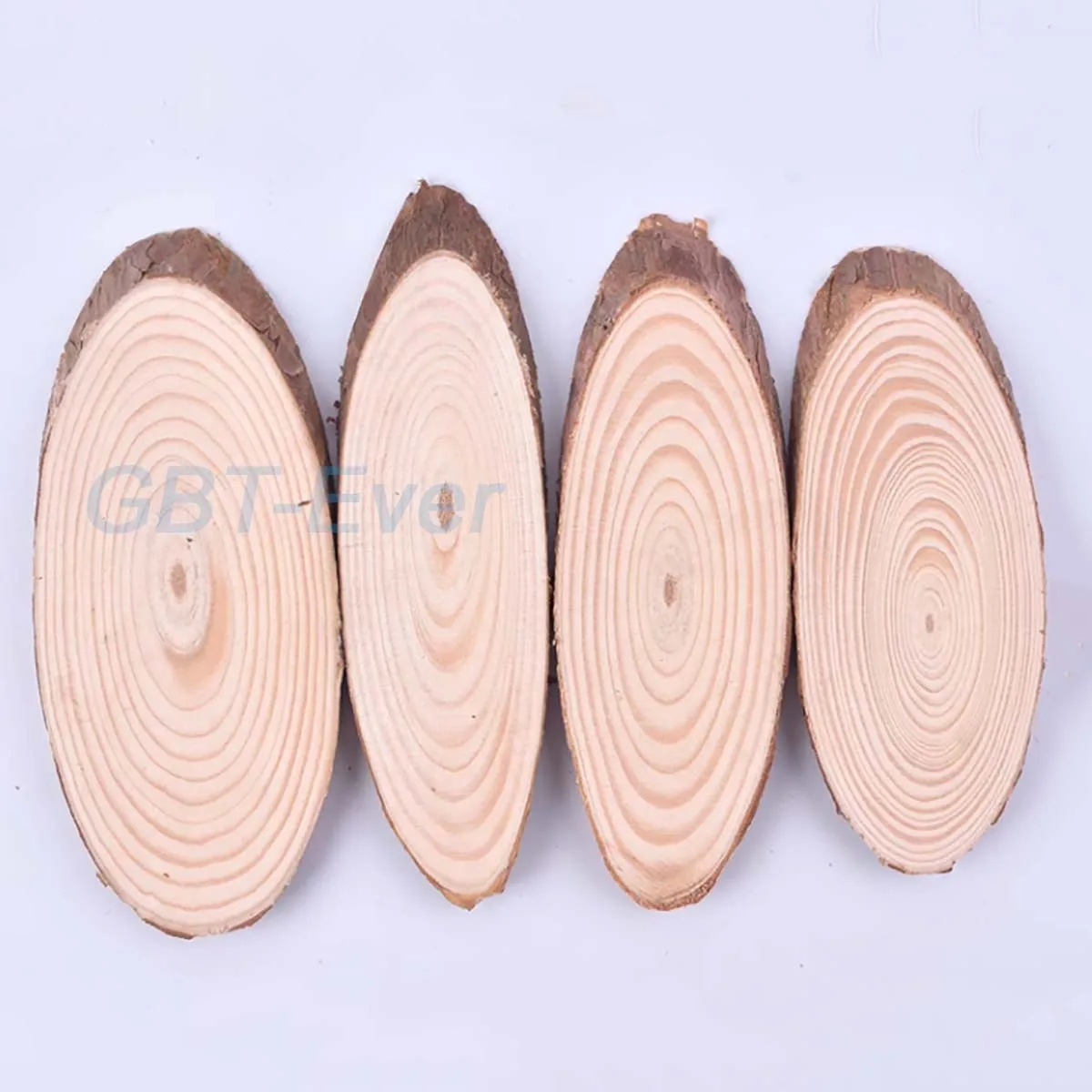 1Pcs Small Natural Oval Wood Slices Pine Tree Bark Log Discs DIY Crafts Wedding Party Painting Decor Width 4-11cm Length 13-30cm