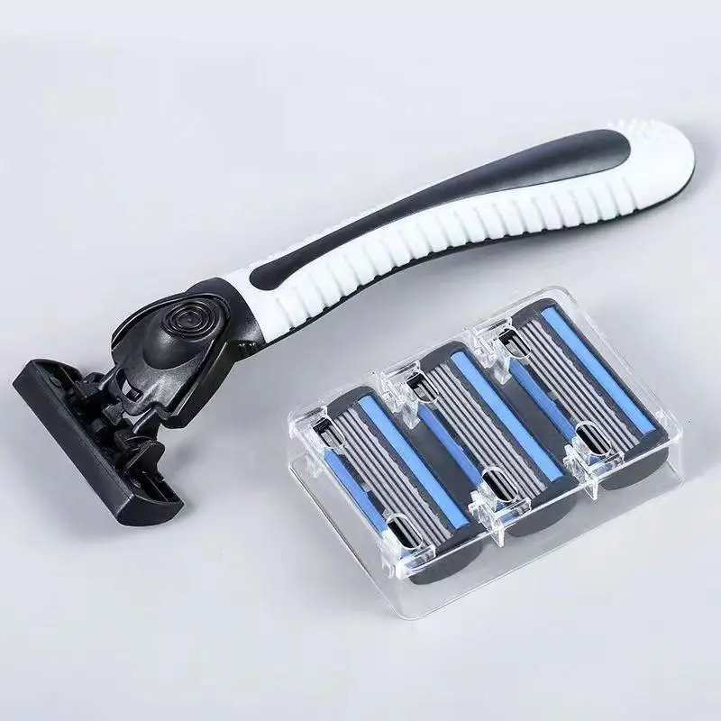 Hair Removal Safety Razor With 3/6/12/18/24/36Pcs 6 Layer Stainless Steel Shaving Cartridges For Men Women Hair Removal Shaving