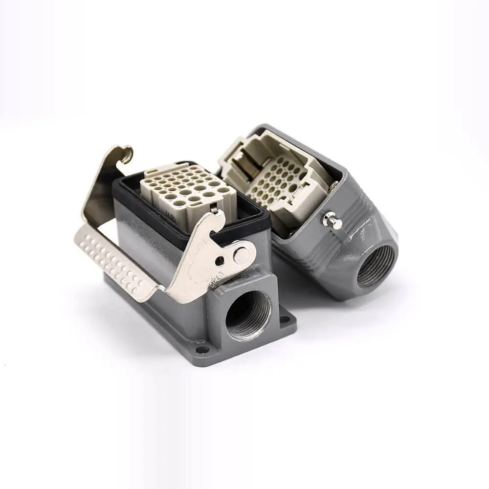 

H10B 32 Pin Heavy Duty Connector Male Without Contacts Butt-Joint Female M25 Bulkhead Mounting