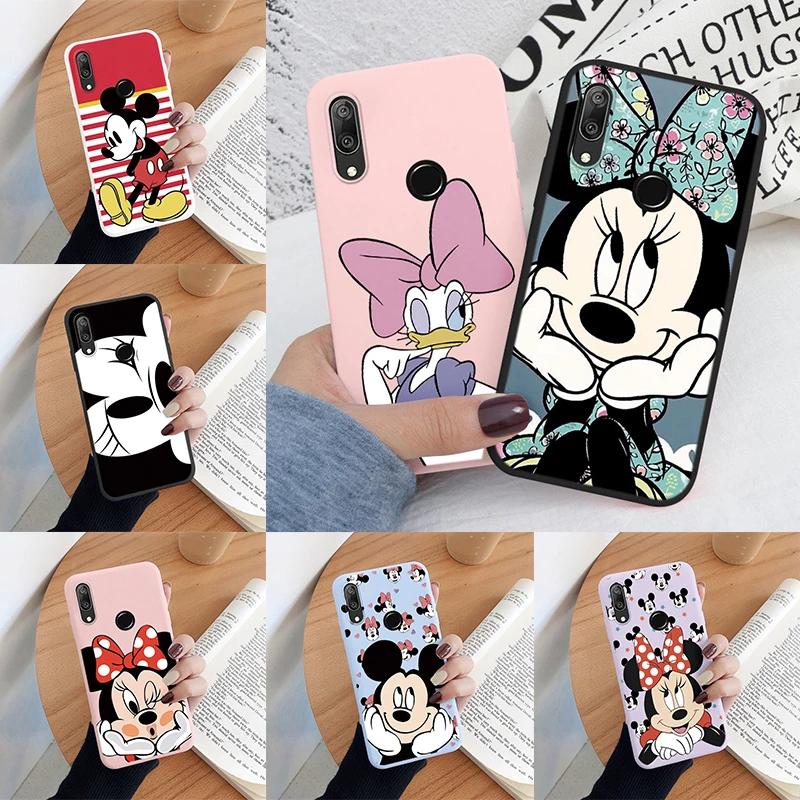 Coque For Huawei Y7 2019 Y7 Prime 2019 Phone Case Pink Mickey Mouse Minnie Cover Soft TPU Fundas For Huawei Y7 2019 Y7Prime Duck