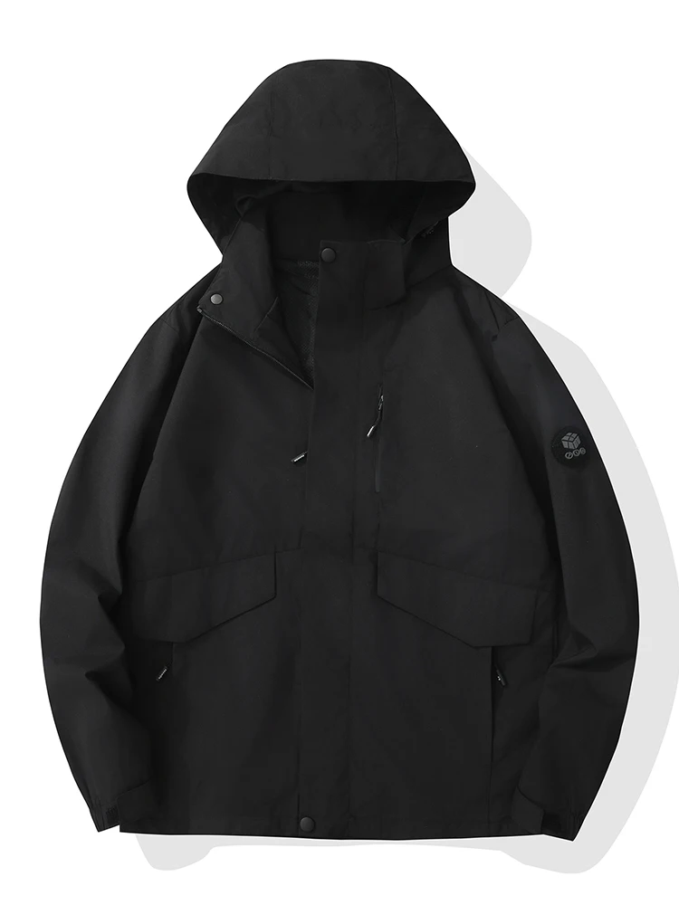 2026 Herbst Herren Wanderjacken Abnehmbare Kapuze Windbreaker Winddichte Outdoor Wasserdichte Mäntel Mit Atmungsaktiver Innenschicht – Detail 6
