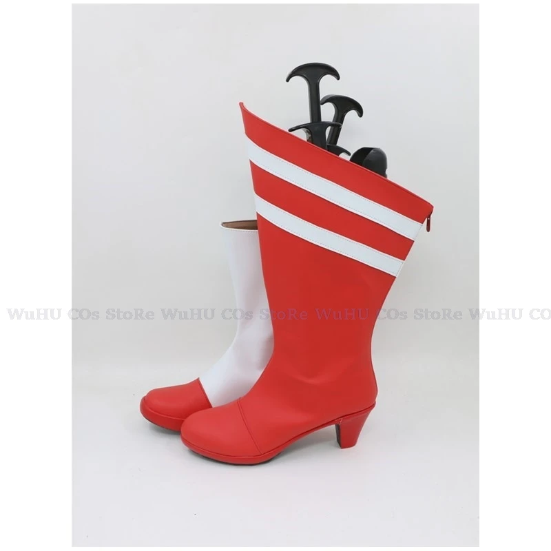 Bottes Cherri Bomb Cosplay pour hommes et femmes, chaussures en cuir, blanc, rouge, hôtel, Halloween, jeu de rôle, Hasbin