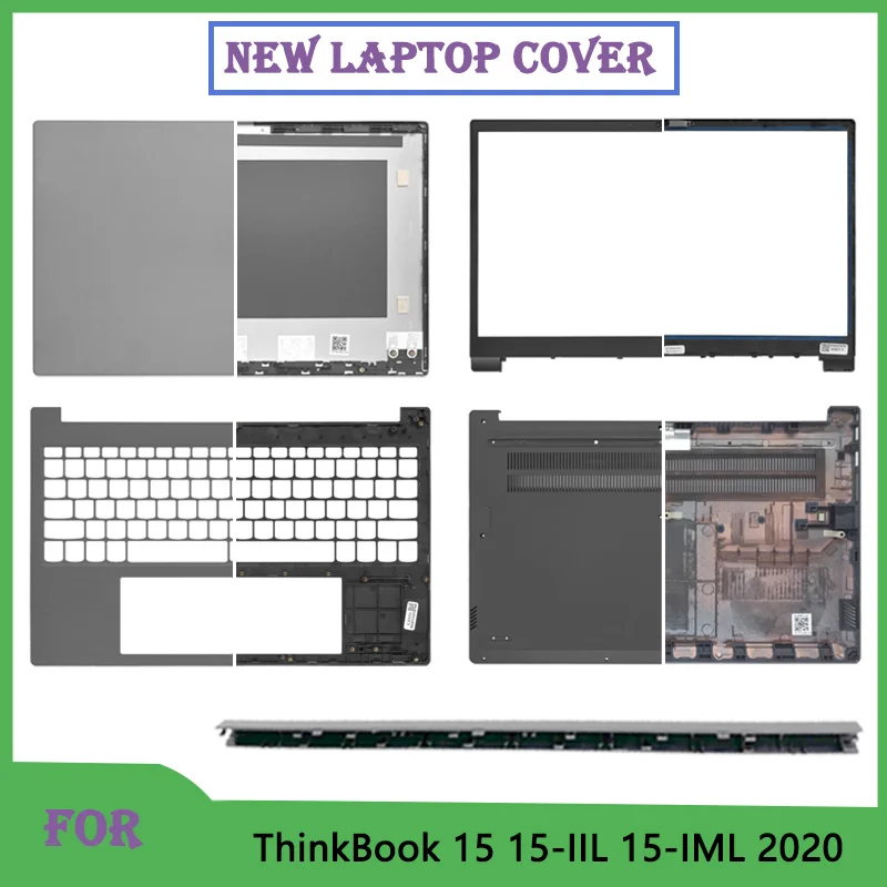 

New For ThinkBook 15 15-IIL 15-IML 2020 Laptop LCD Back Cover Front Frame Palmrest Upper Hingecover Bottom Base Case Replacement